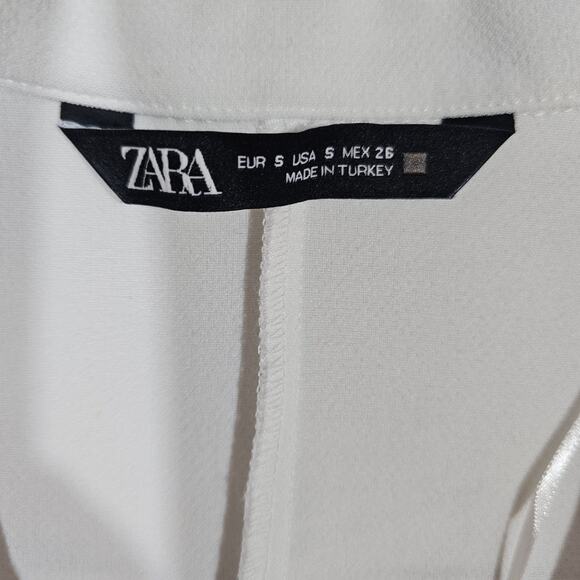 Zara White Blazer Style Romper Sleeveless Button Front Size S - Picture 4 of 5